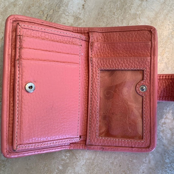 BRIGHTON wallet, pink croc print leather with pink hearts fabric. Adorable! - Picture 6 of 16